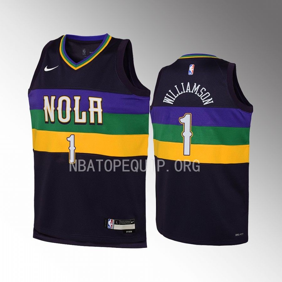 New Orleans Pelicans Zion Williamson City Edition Purple Youth Jersey Swingman #1