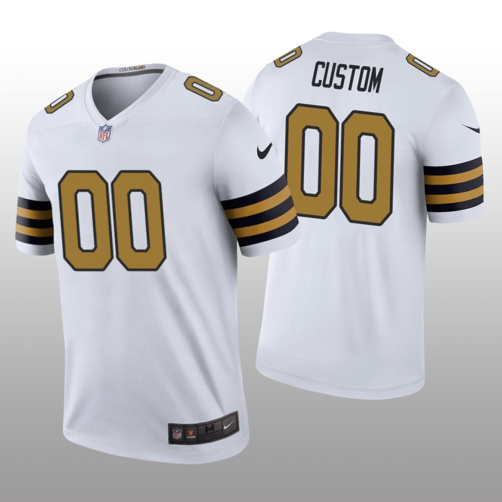 New Orleans Saints #00 Custom White legend color rush Jersey - Men's