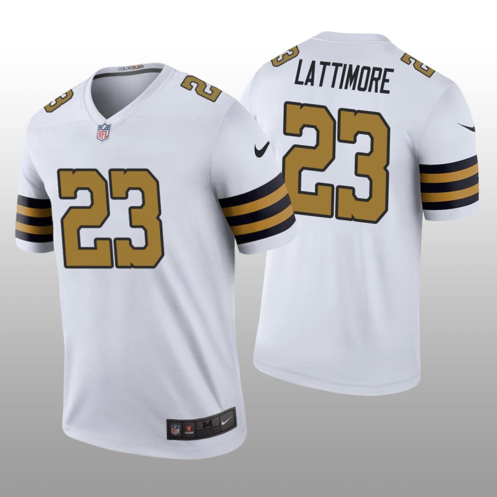 New Orleans Saints #23 Marshon Lattimore White legend color rush Jersey - Men's