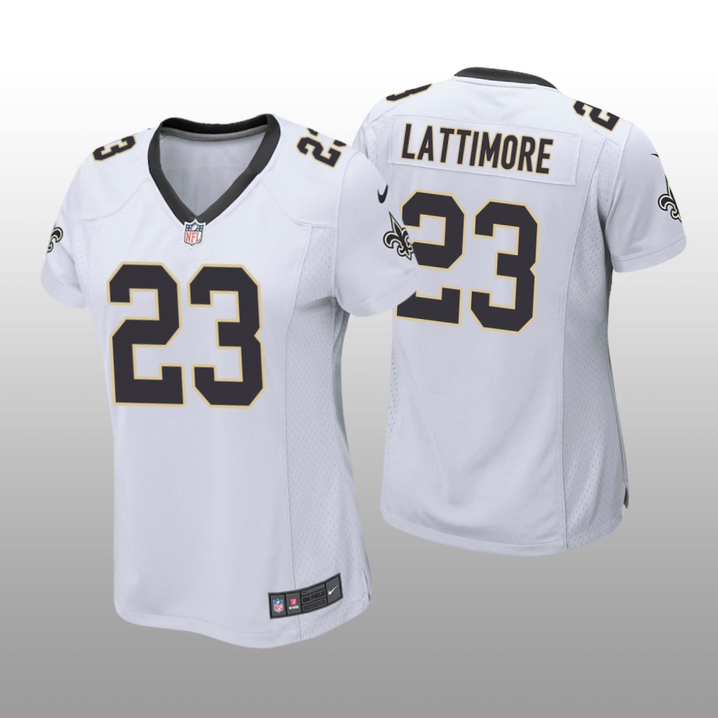 New Orleans Saints #23 White Marshon Lattimore Game Jersey - Women