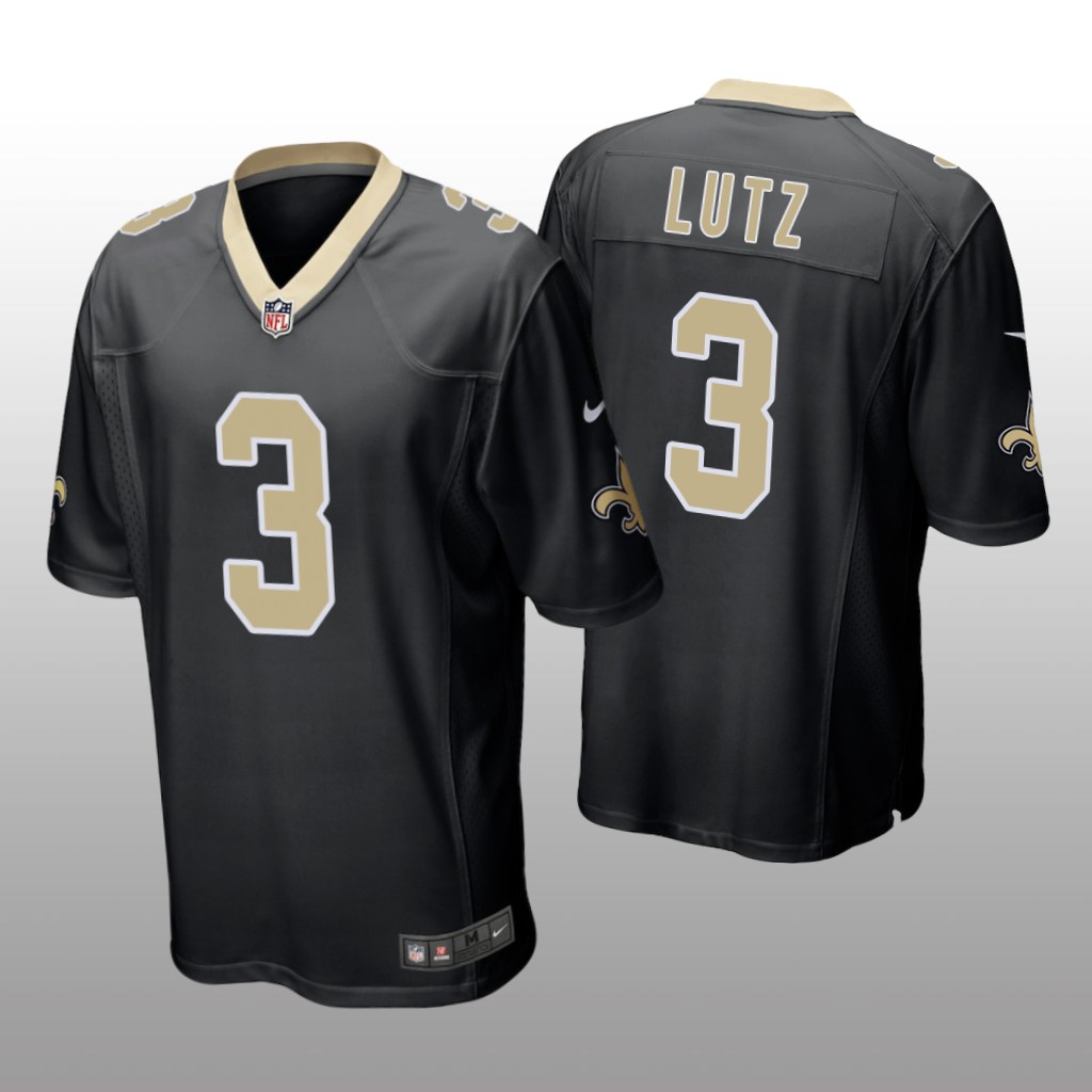 New Orleans Saints #3 Black Men's Wil Lutz Game Jersey