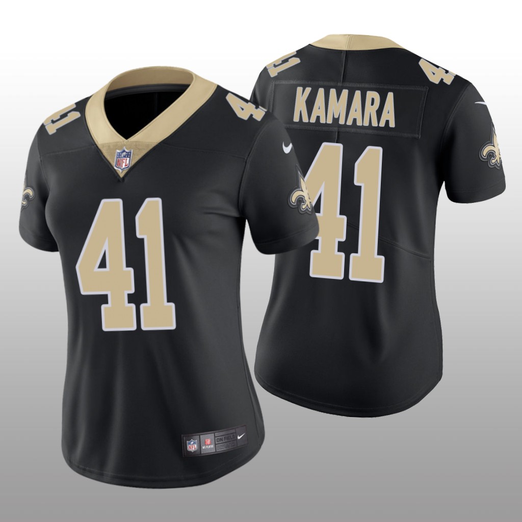 New Orleans Saints #41 Black Alvin Kamara Game Jersey - Women