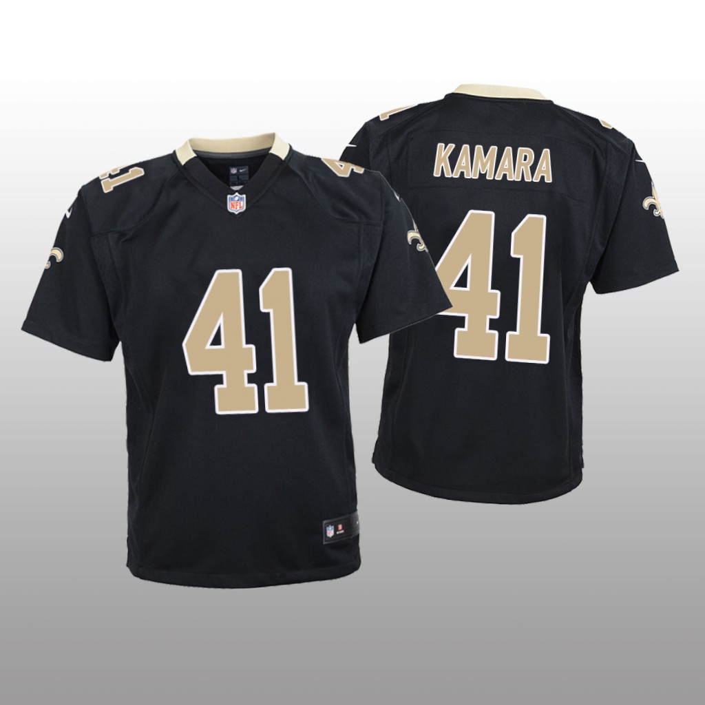 New Orleans Saints #41 Black Alvin Kamara Game Jersey - Youth