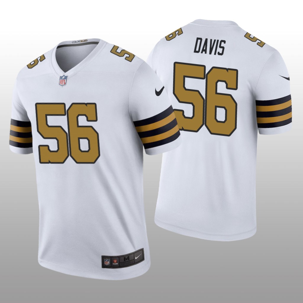 New Orleans Saints #56 Demario Davis White legend color rush Jersey - Men's