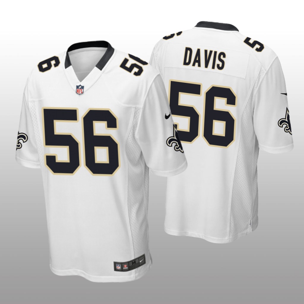 New Orleans Saints #56 White Men's Demario Davis Game Jersey