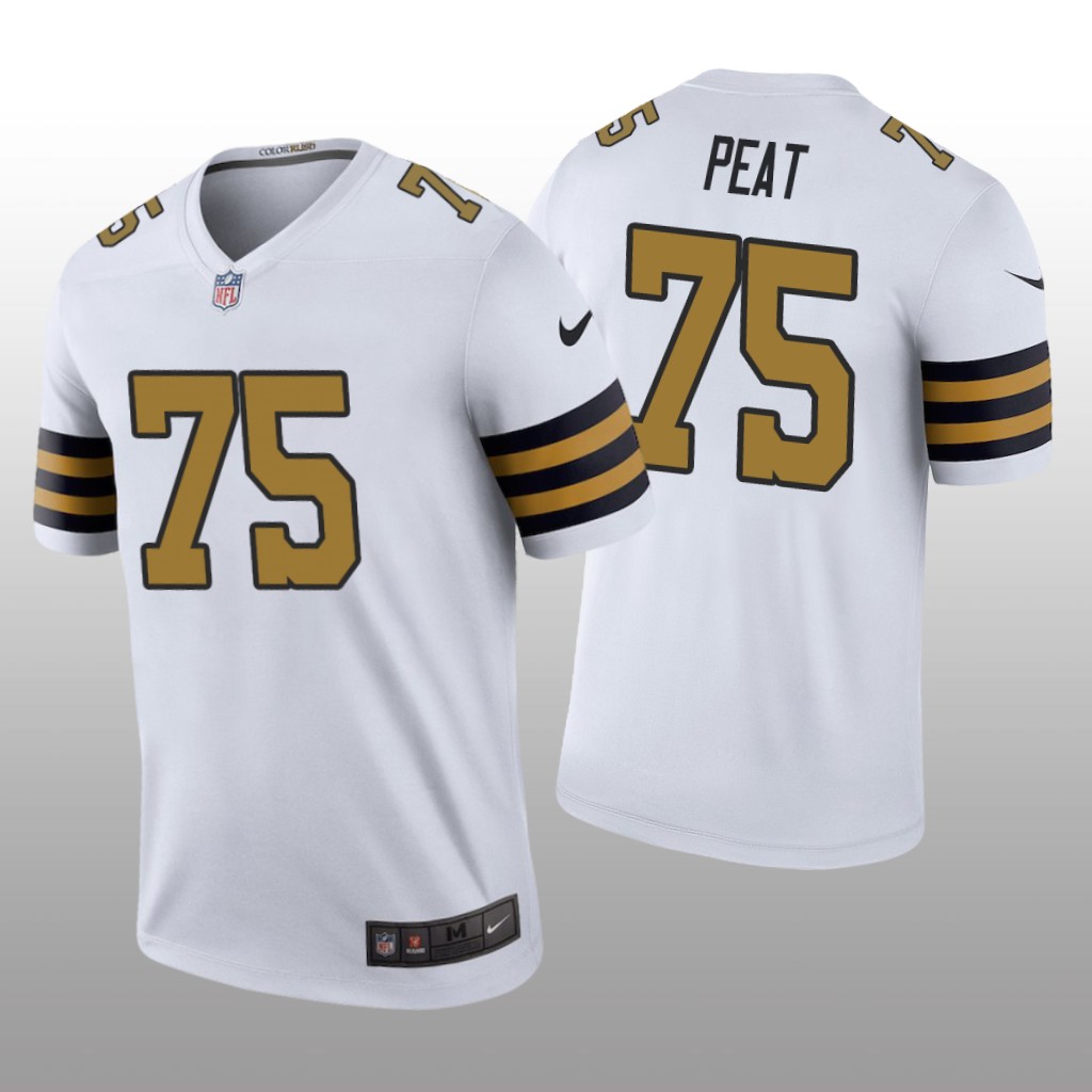 New Orleans Saints #75 Andrus Peat White legend color rush Jersey - Men's