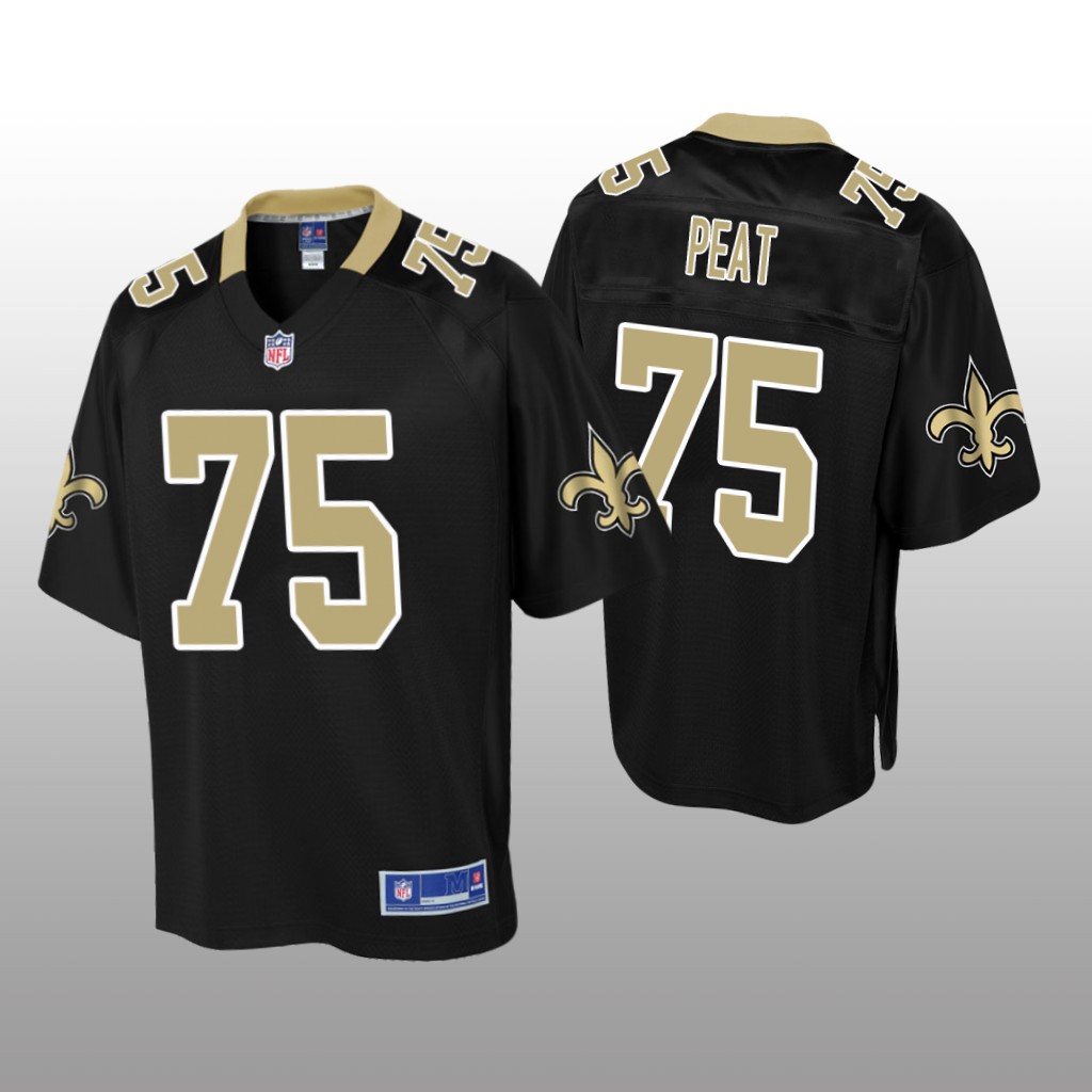 New Orleans Saints #75 Black Andrus Peat Pro Line Jersey - Youth