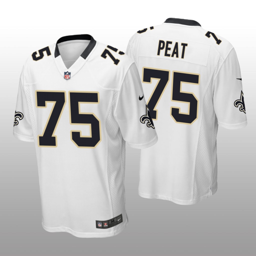 New Orleans Saints #75 White Men's Andrus Peat Game Jersey