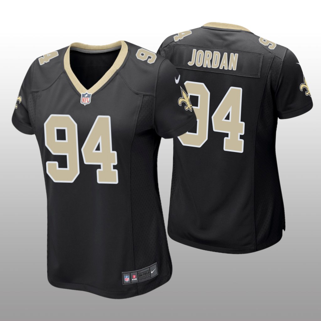 New Orleans Saints #94 Black Cameron Jordan Game Jersey - Women