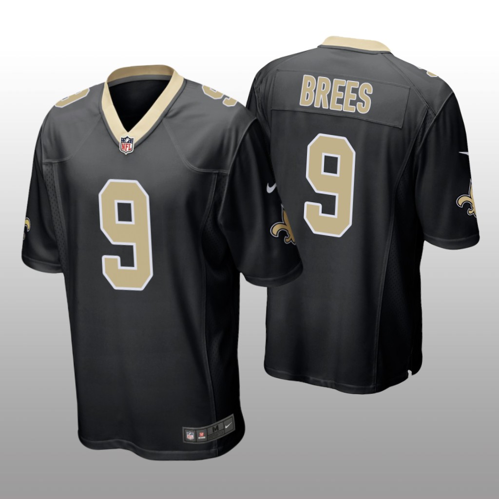 New Orleans Saints 9 Black Mens Drew Brees Game Jersey Katinatsports Store