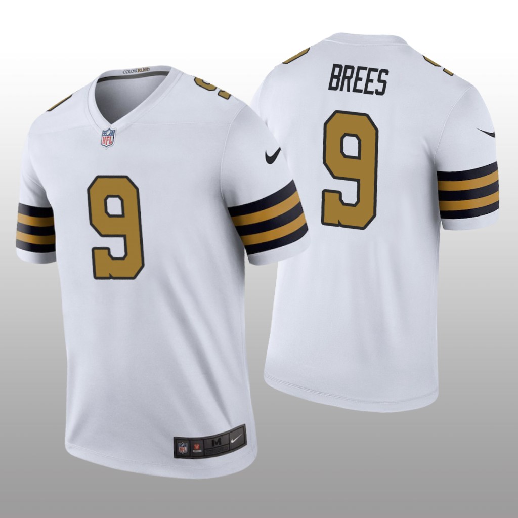 New Orleans Saints #9 Drew Brees White legend color rush Jersey - Men's