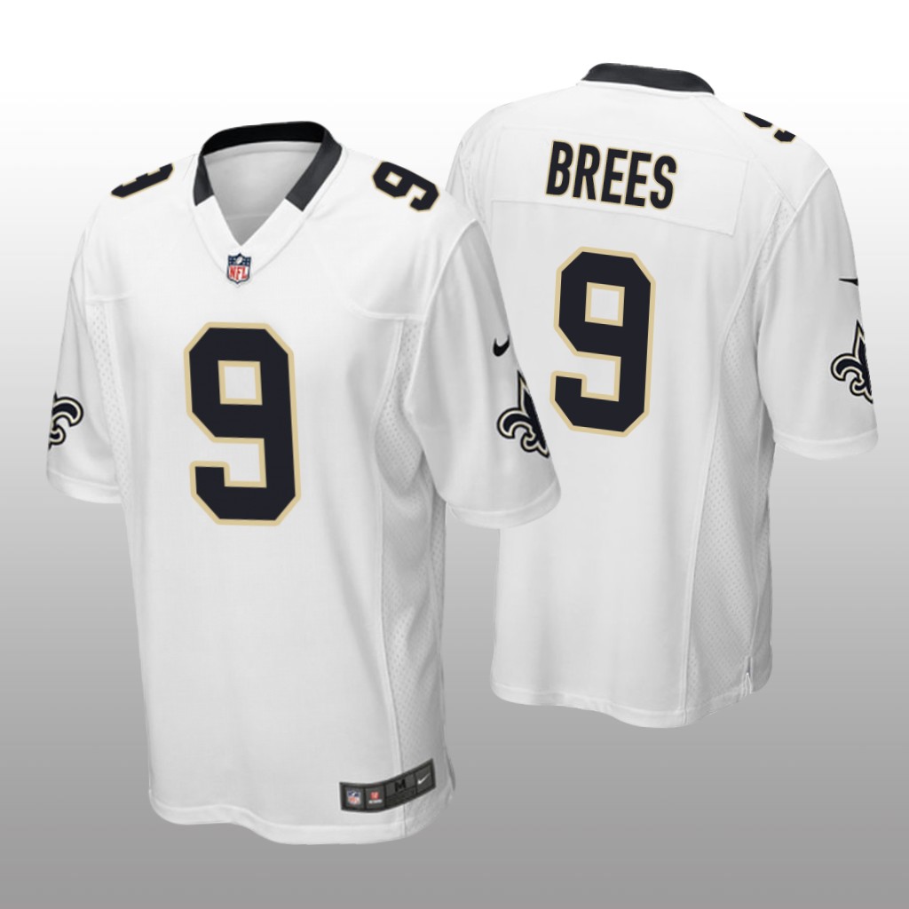New Orleans Saints #9 White Men's Drew Brees Game Jersey
