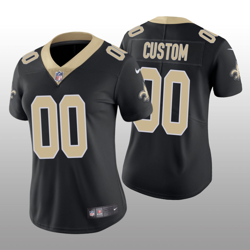 New Orleans Saints # Black Custom Nike Game Jersey – Women