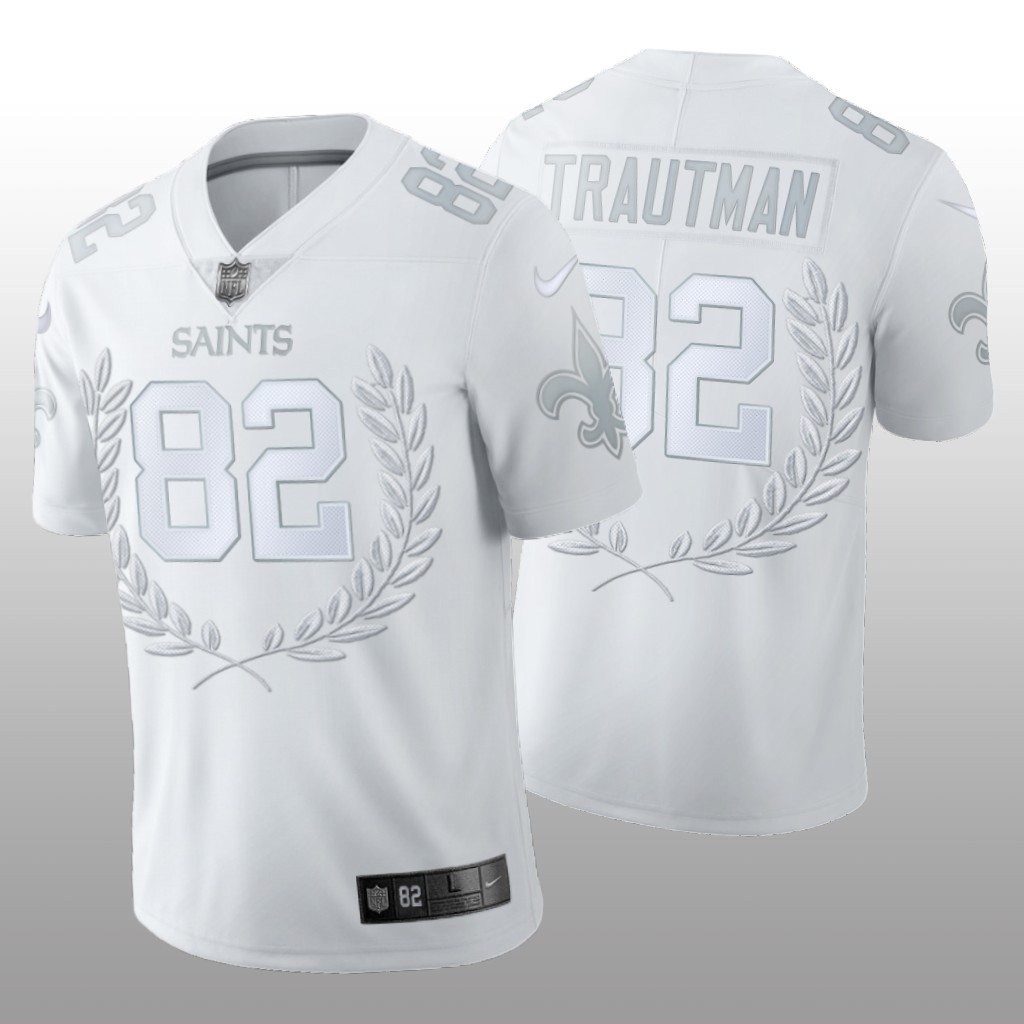 New Orleans Saints Adam Trautman White Jersey 2020 Platinum Limited