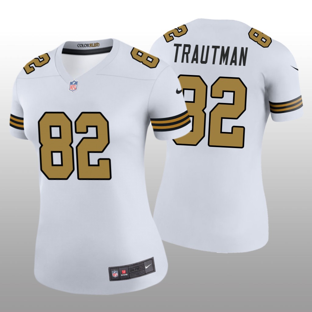 New Orleans Saints Adam Trautman White Jersey Color Rush Legend - Women's