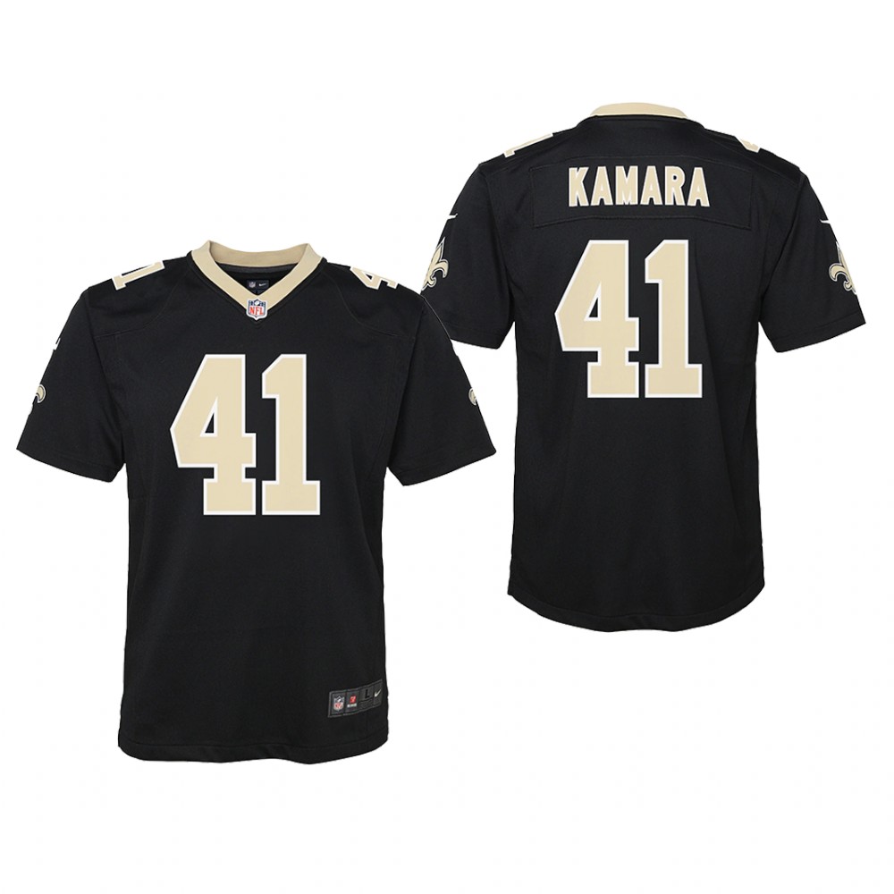 New Orleans Saints Alvin Kamara Black Jersey Game - Youth