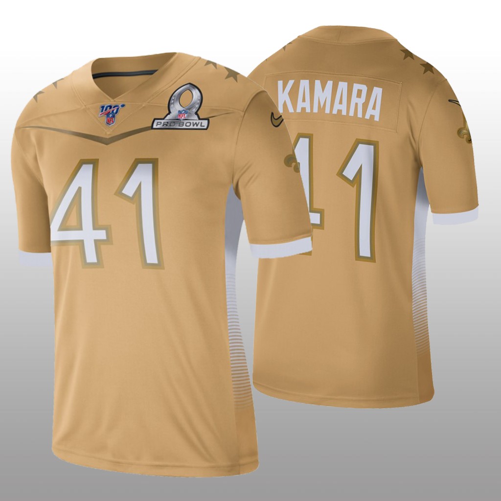 New Orleans Saints Alvin Kamara Gold Jersey 2020 NFC Pro Bowl Game - Men's