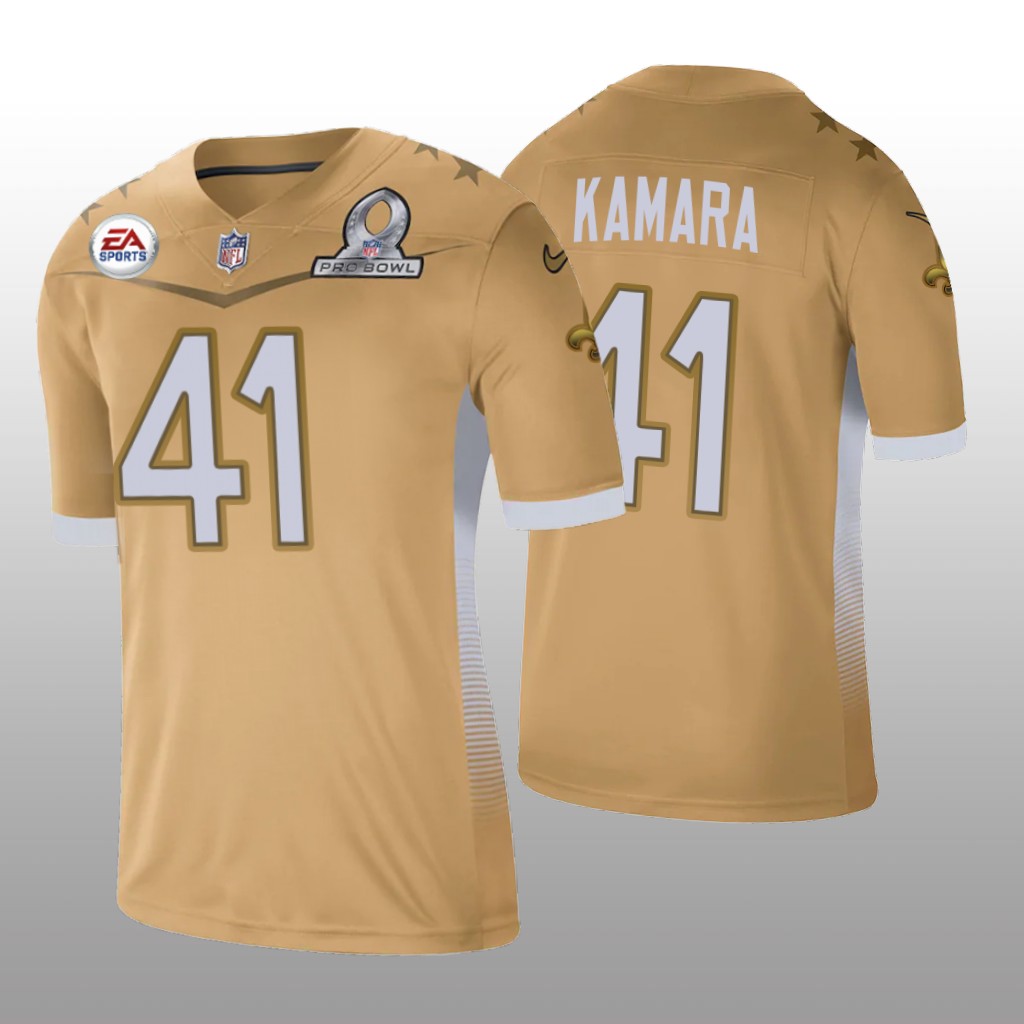 New Orleans Saints Alvin Kamara Gold Jersey 2021 NFC Pro Bowl Game - Men's