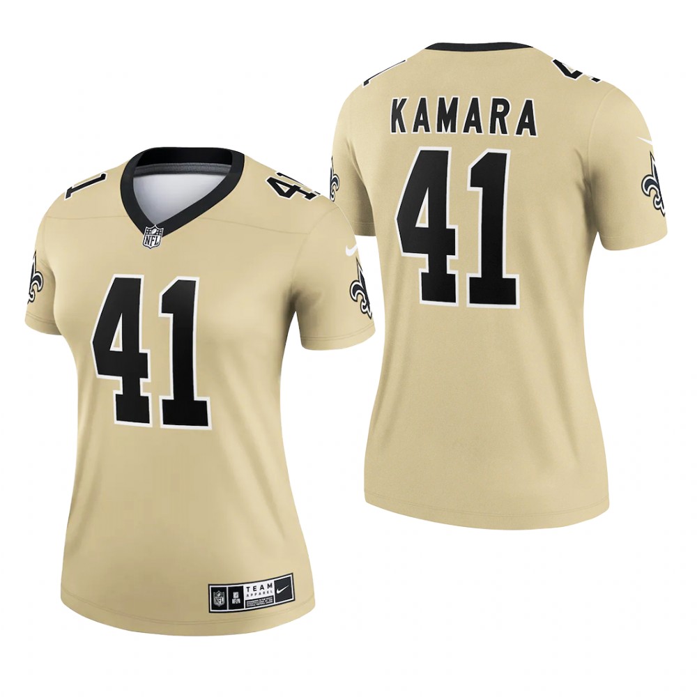 New Orleans Saints Alvin Kamara Gold Jersey Inverted Legend - Women's