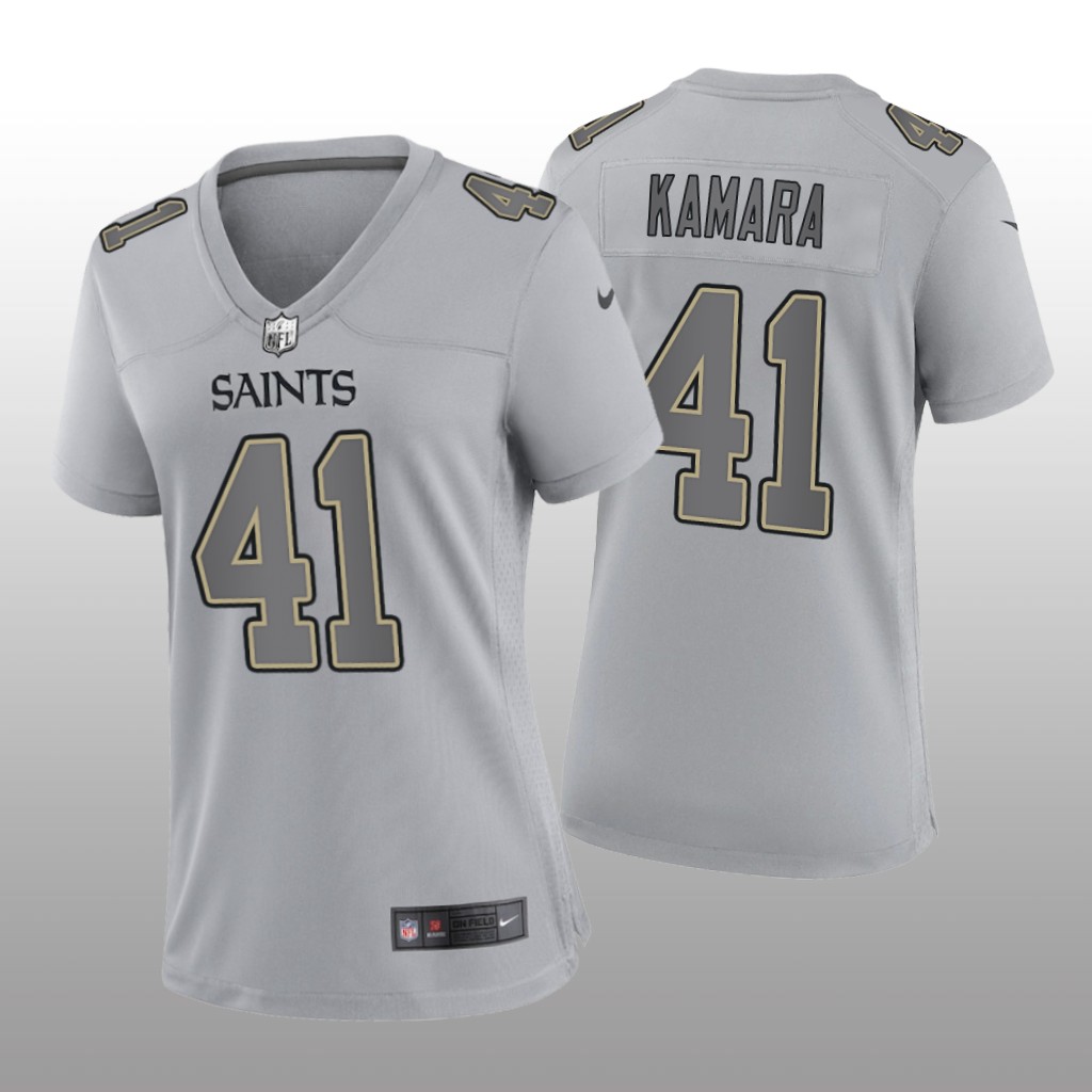 New Orleans Saints Alvin Kamara Gray Jersey Atmosphere Fashion Game - Women's