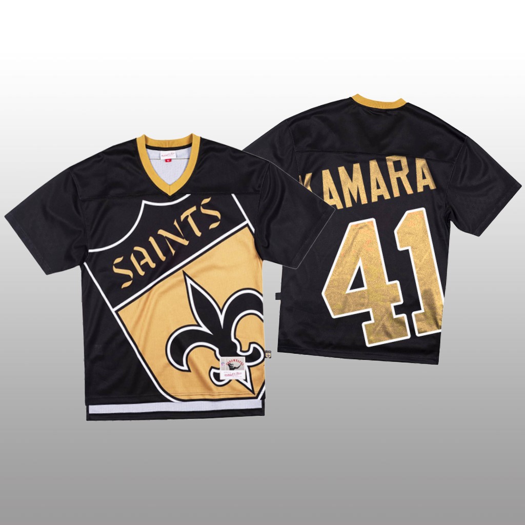 New Orleans Saints Alvin Kamara Mitchell & Ness Black Jersey Big Face - Men's