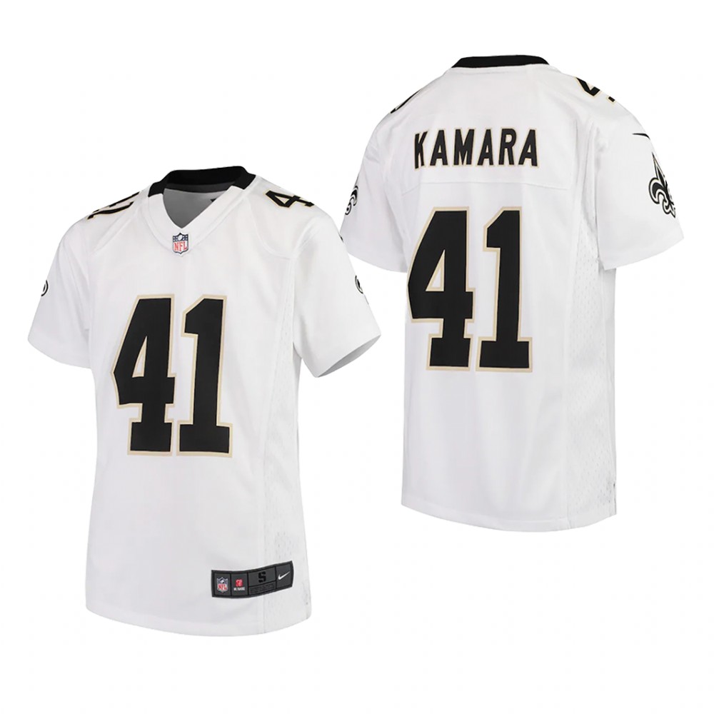 New Orleans Saints Alvin Kamara White Jersey Game - Youth