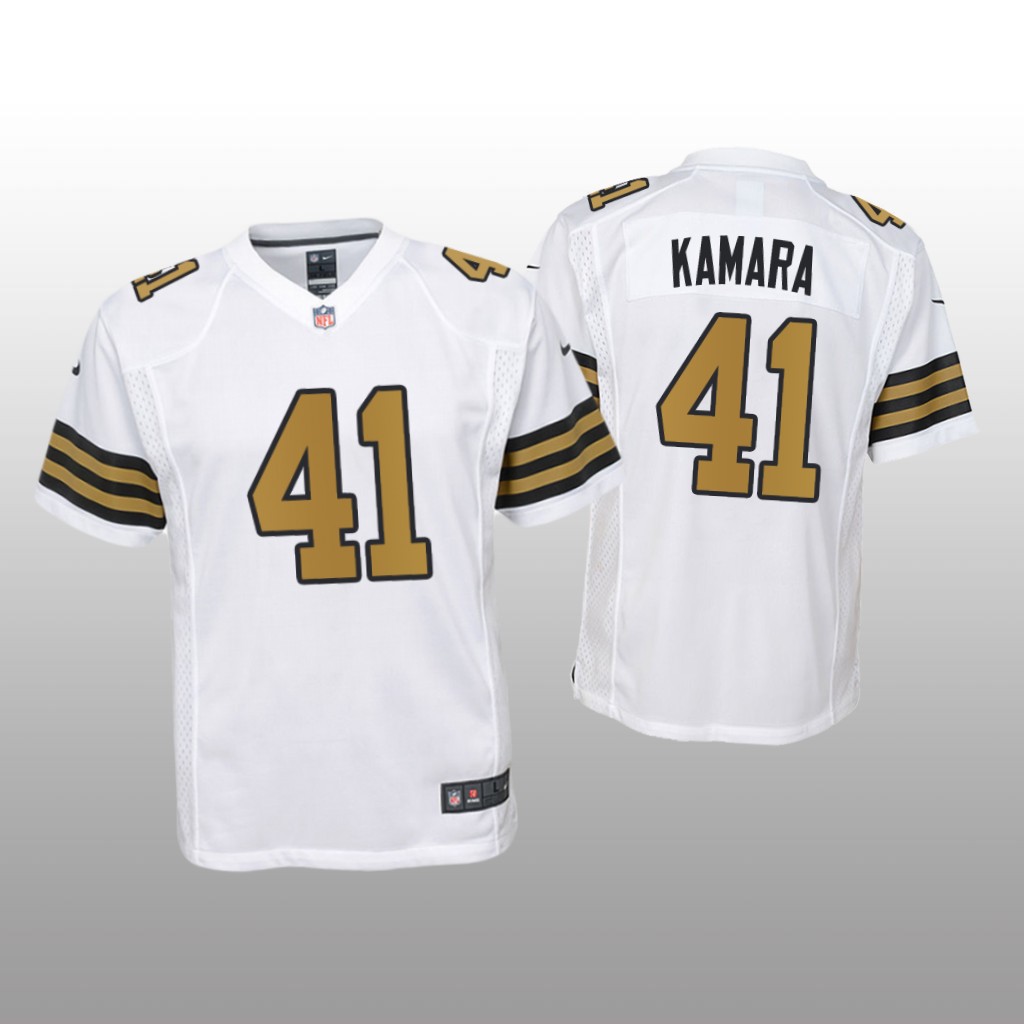 New Orleans Saints Alvin Kamara White Jersey Game - Youth