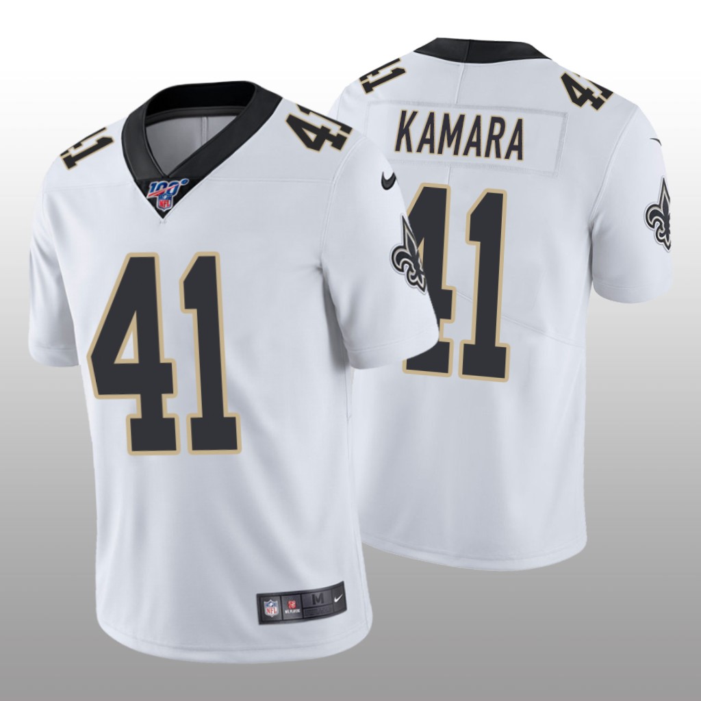 New Orleans Saints Alvin Kamara White Vapor Limited Jersey 100th Season - Men's