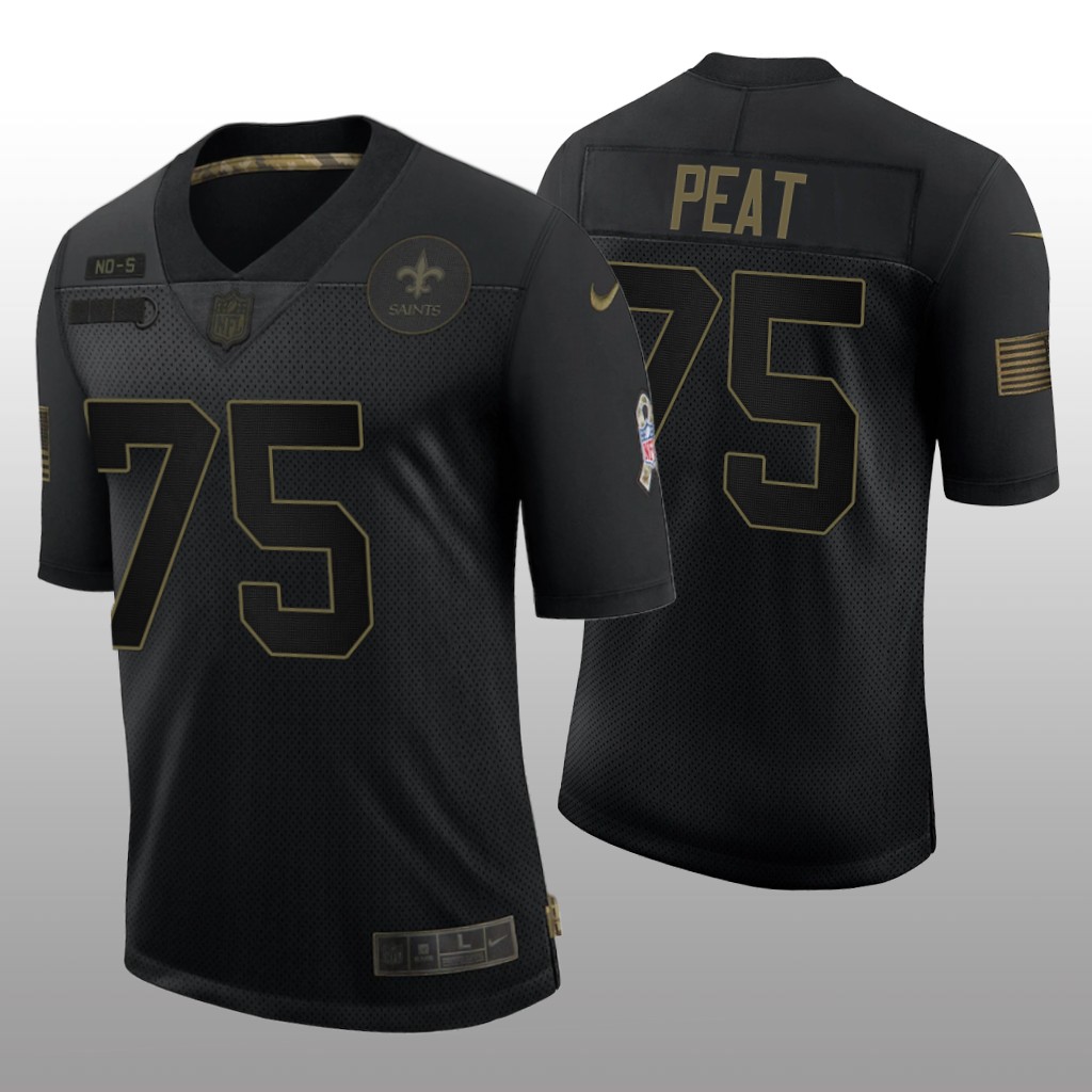 New Orleans Saints Andrus Peat Black Limited Jersey 2020 Salute to Service - Men's