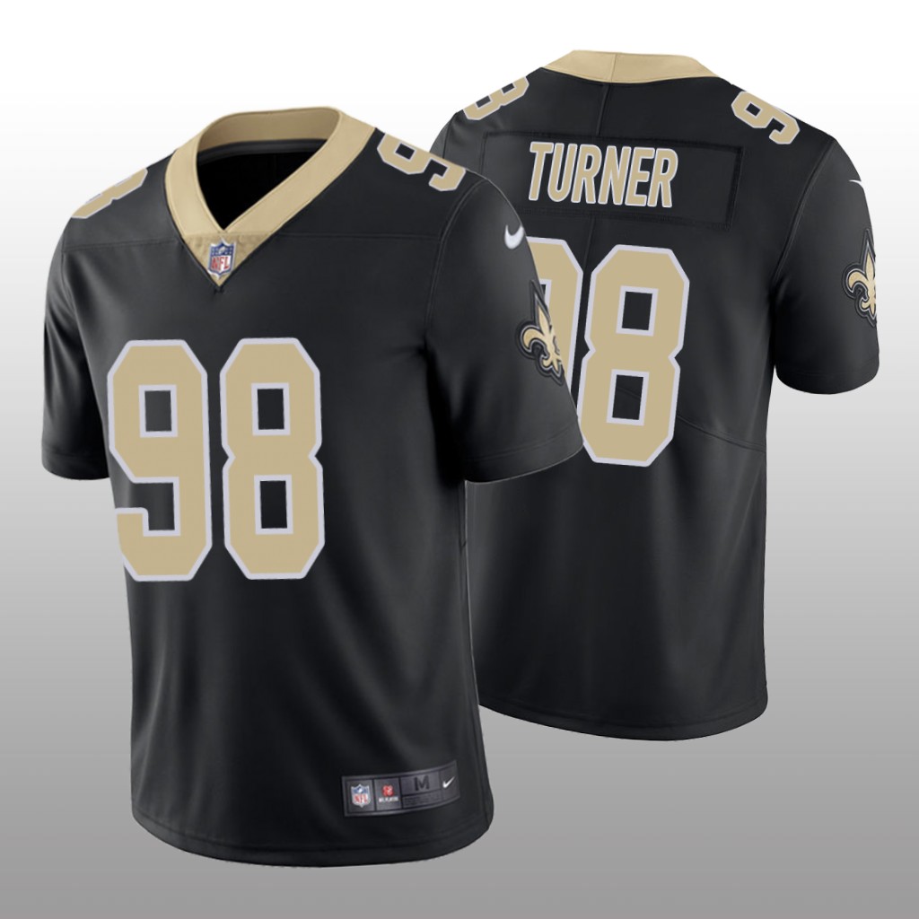 New Orleans Saints Black 2021 NFL Draft Vapor Limited Payton Turner Jersey