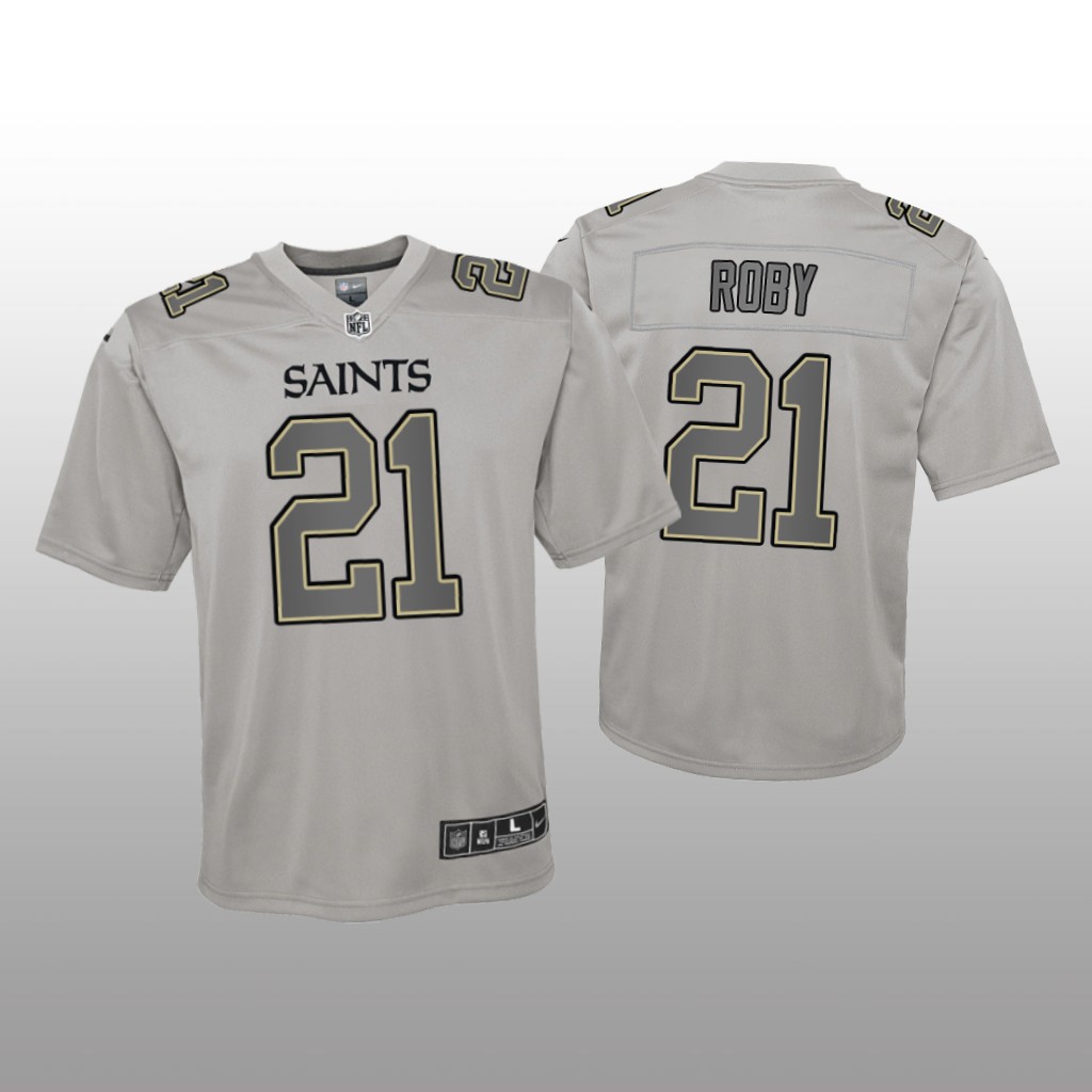 New Orleans Saints Bradley Roby Gray Jersey Atmosphere Fashion Game - Youth