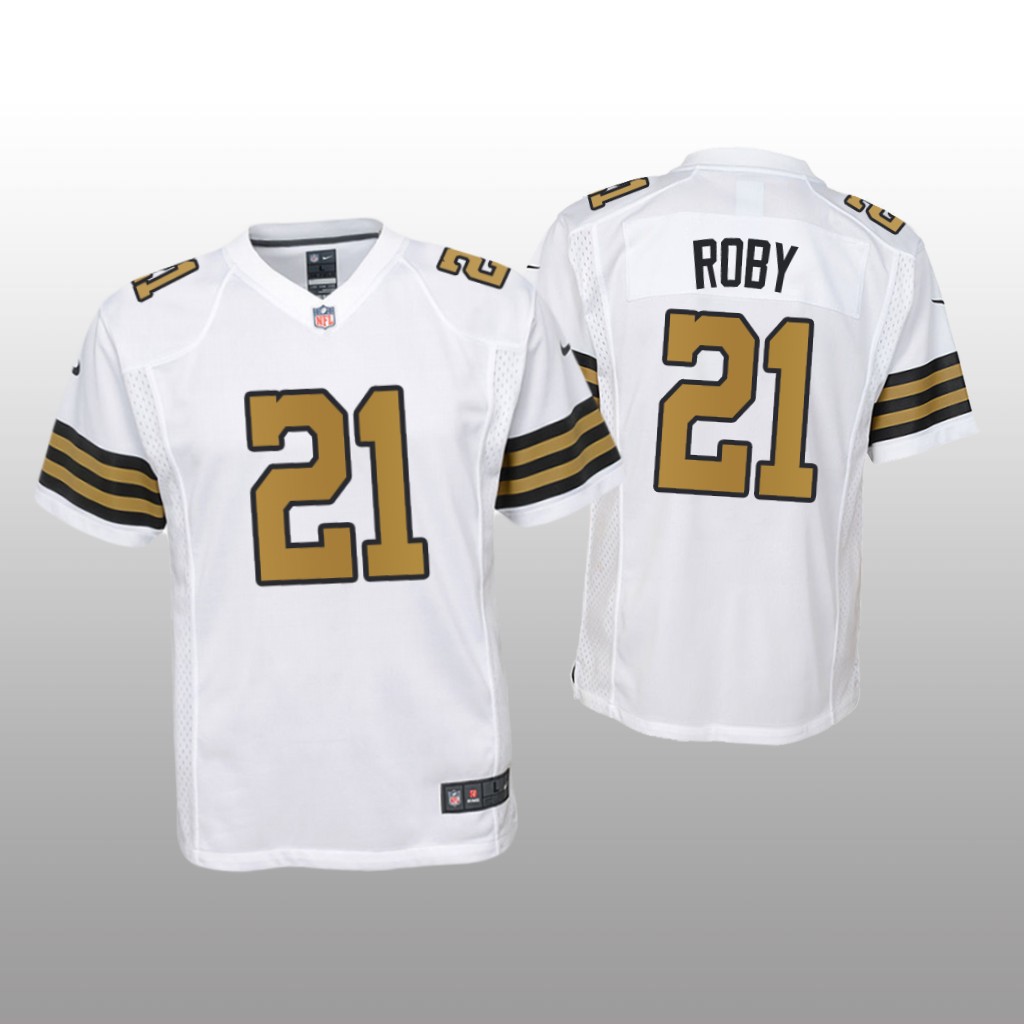 New Orleans Saints Bradley Roby White Jersey Game - Youth