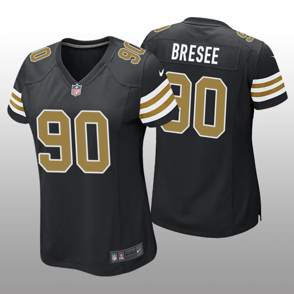New Orleans Saints Bryan Bresee Black Jersey Alternate Game - Women's