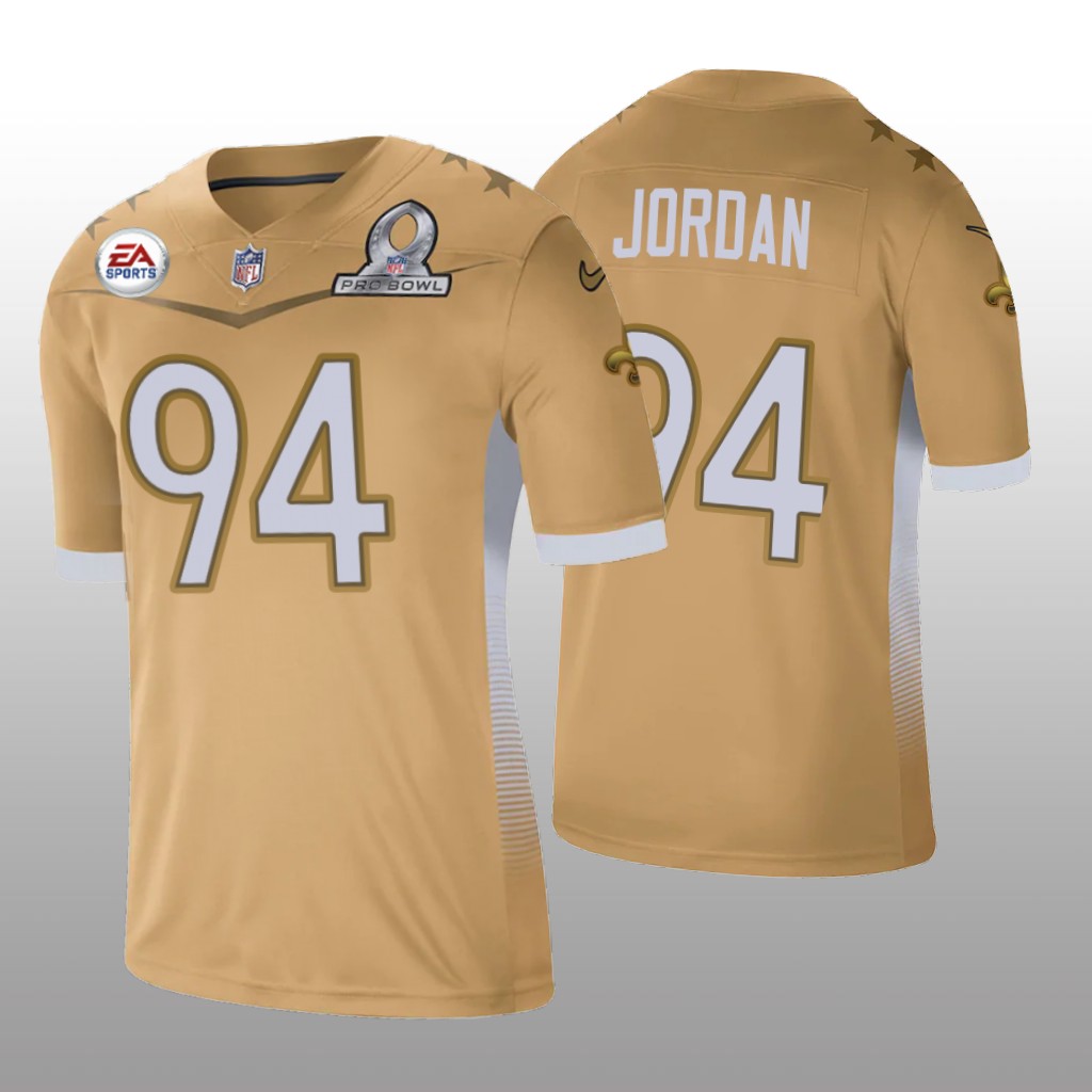 New Orleans Saints Cameron Jordan Gold Jersey 2021 NFC Pro Bowl Game - Men's