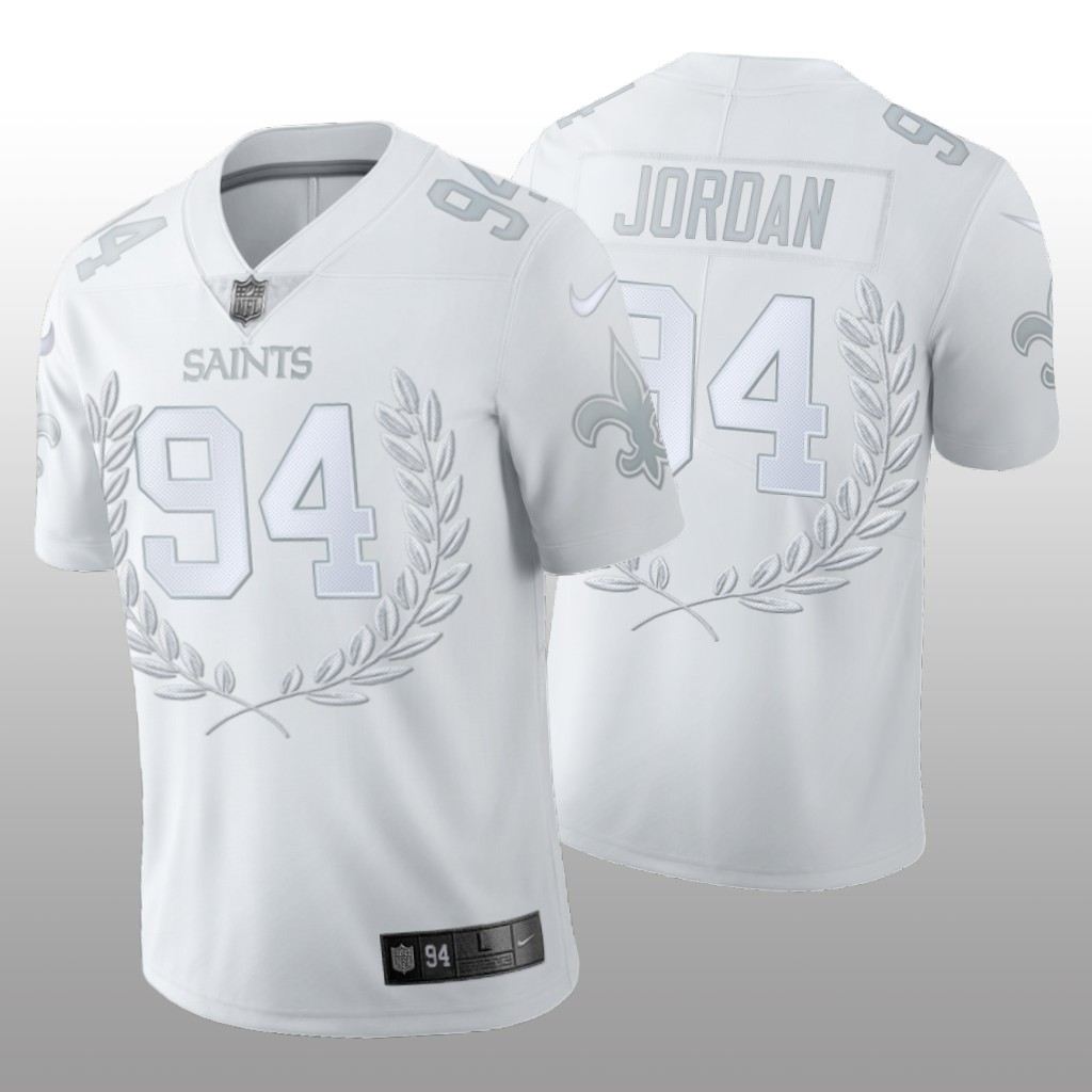 New Orleans Saints Cameron Jordan White Jersey 2020 Platinum Limited