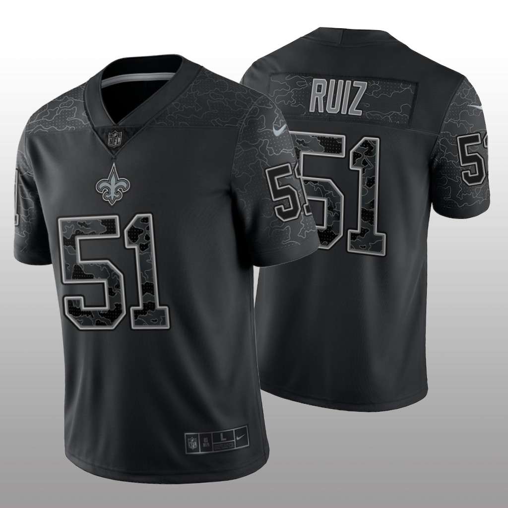 New Orleans Saints Cesar Ruiz Black Jersey Reflective Limited  - Men's