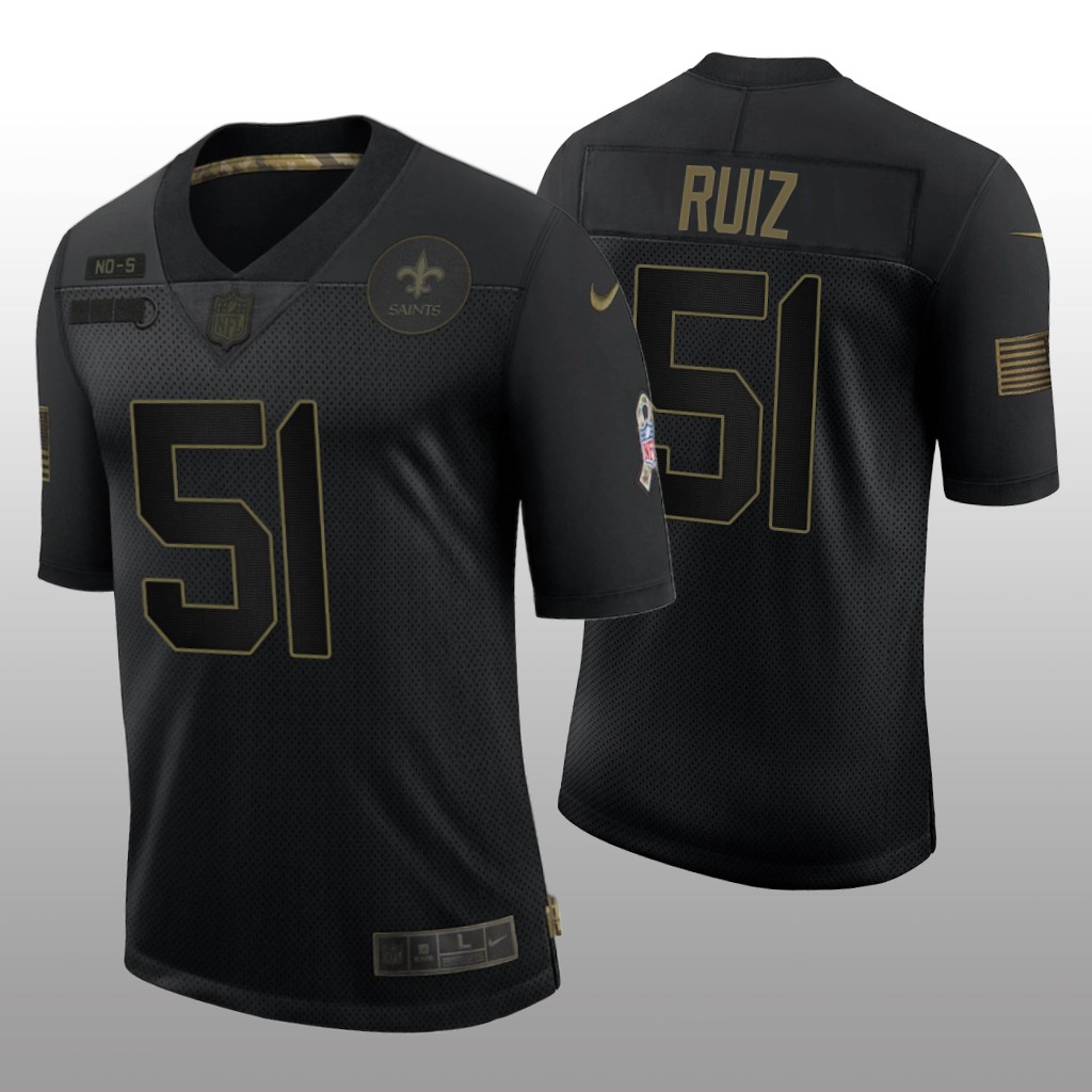 New Orleans Saints Cesar Ruiz Black Limited Jersey 2020 Salute to Service - Men's