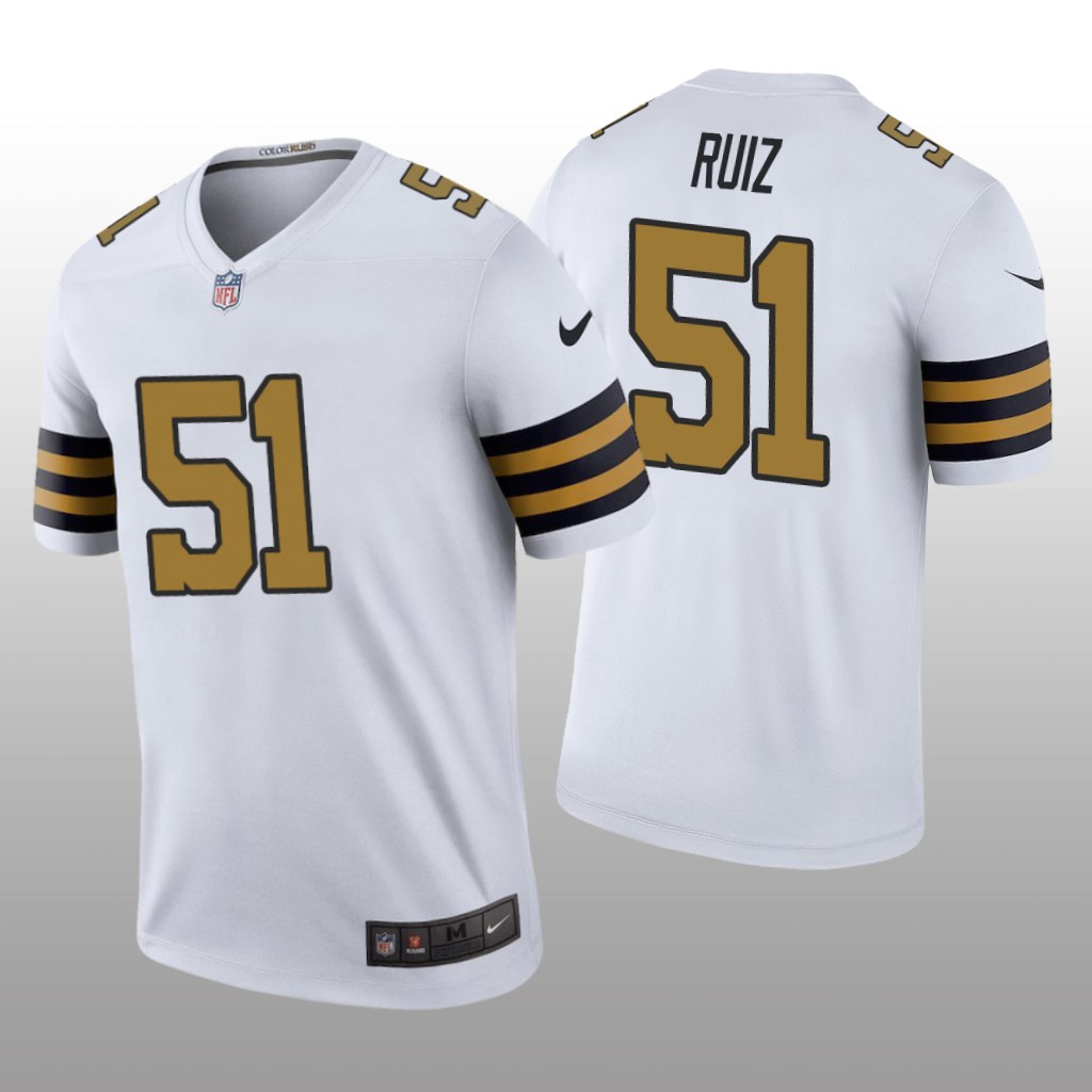 New Orleans Saints Cesar Ruiz White Jersey Color Rush Legend - Men's