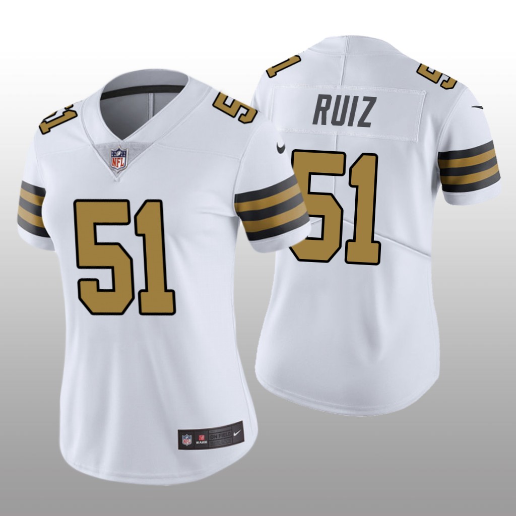 New Orleans Saints Cesar Ruiz White Jersey Color Rush Limited - Women's