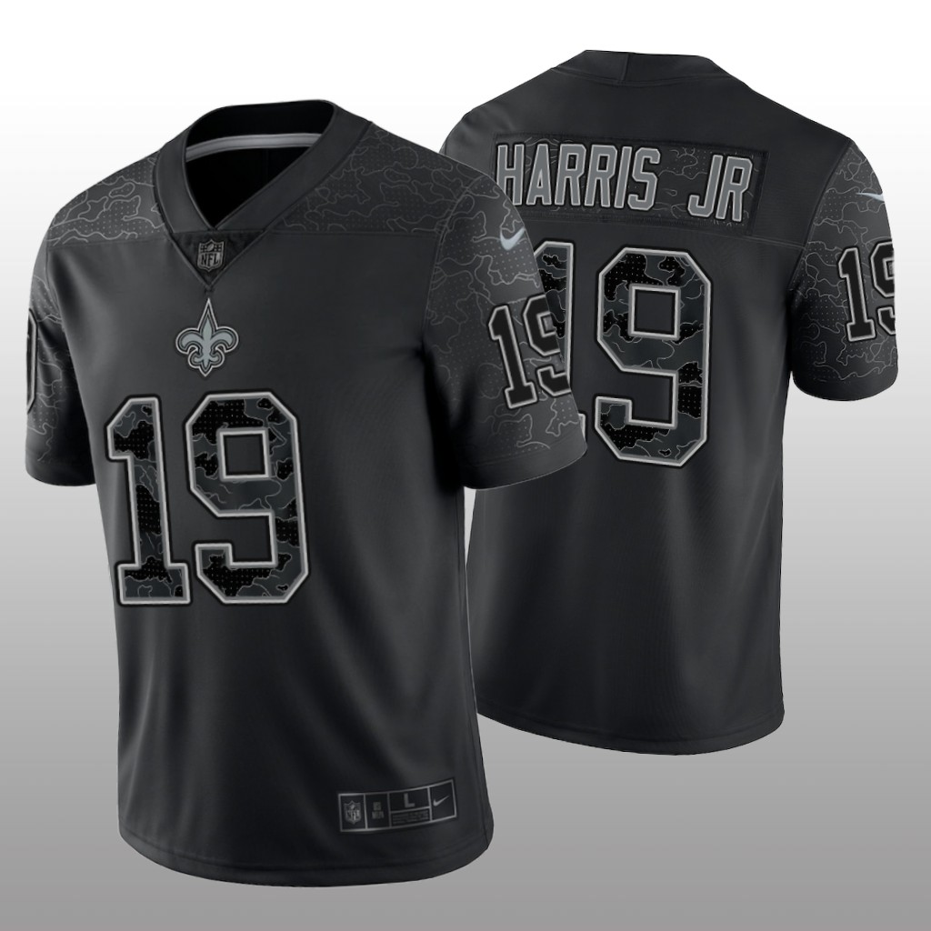 New Orleans Saints Chris Harris Jr Black Jersey Reflective Limited Men's