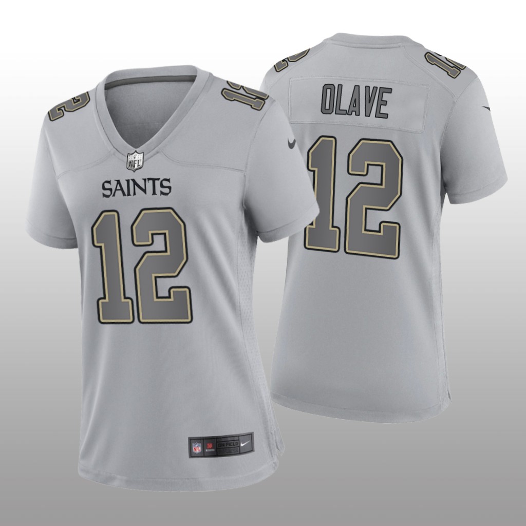 New Orleans Saints Chris Olave Gray Jersey Atmosphere Fashion Game - Women's