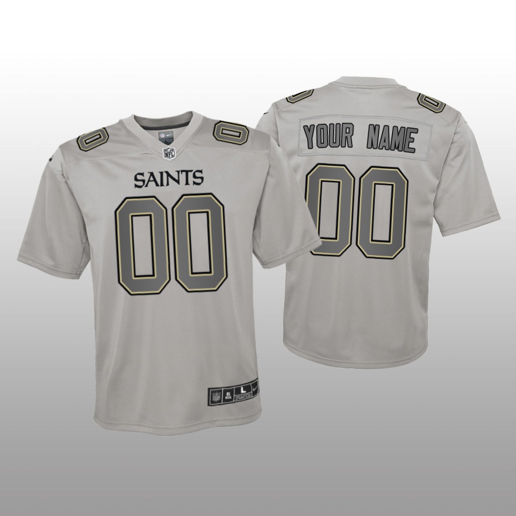 New Orleans Saints Custom Gray Jersey Atmosphere Fashion Game - Youth
