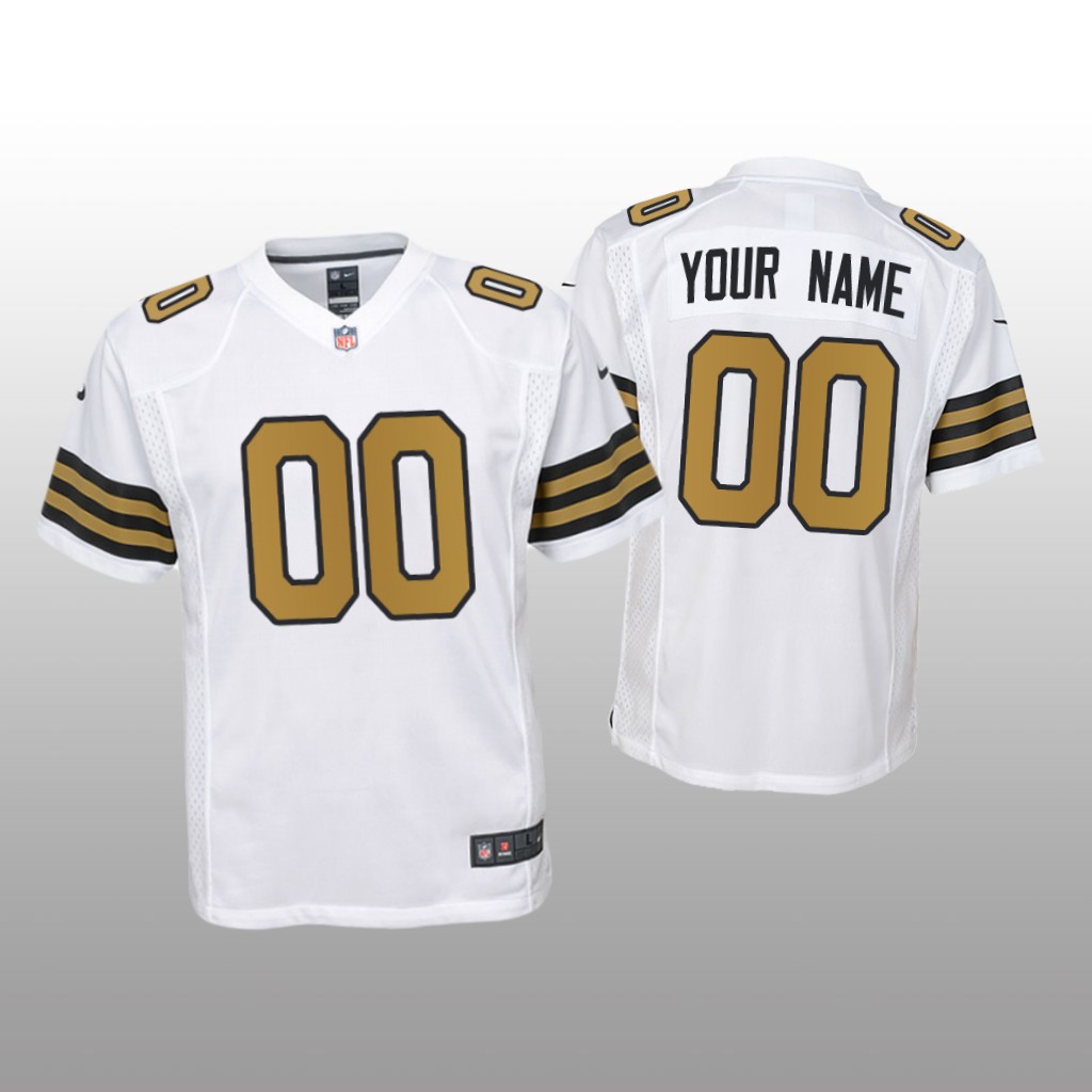 New Orleans Saints Custom White Jersey Game - Youth