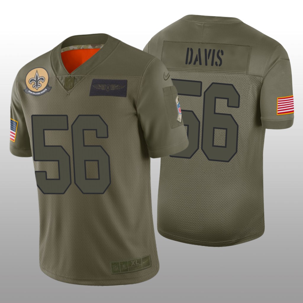New Orleans Saints Demario Davis Camo Limited Jersey 2019 Salute to Service - Men's