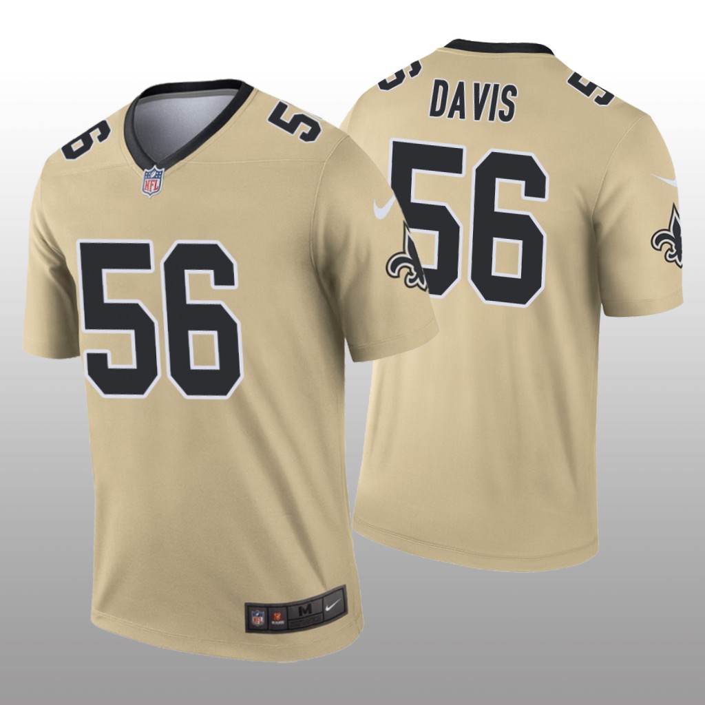 New Orleans Saints Demario Davis Gold Jersey Inverted Legend - Men's