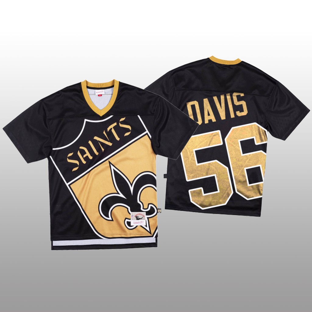 New Orleans Saints Demario Davis Mitchell & Ness Black Jersey Big Face - Men's