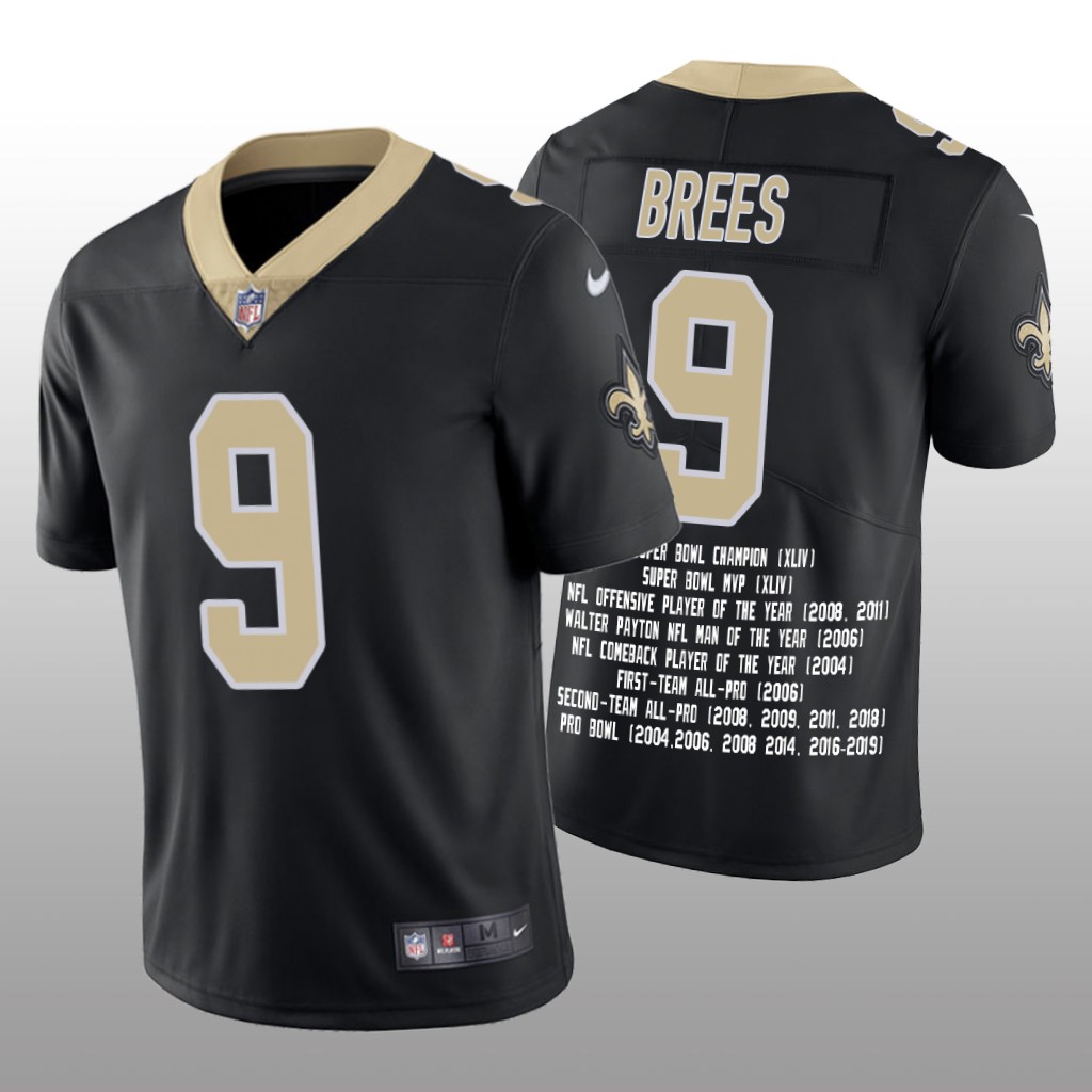 New Orleans Saints Drew Brees Black Awards Career Highlight - Men's