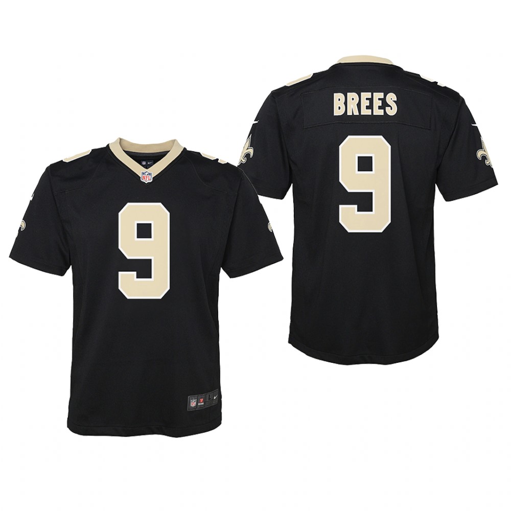 New Orleans Saints Drew Brees Black Jersey Game - Youth
