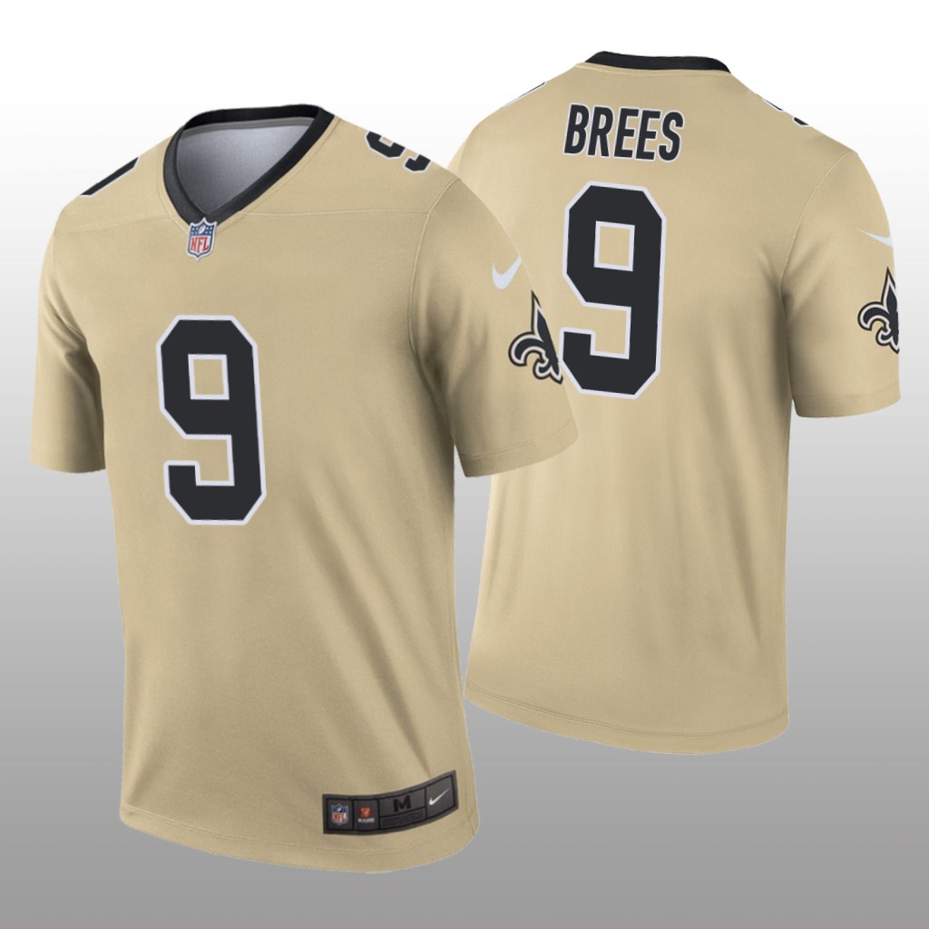New Orleans Saints Drew Brees Gold Jersey Inverted Legend - Men's