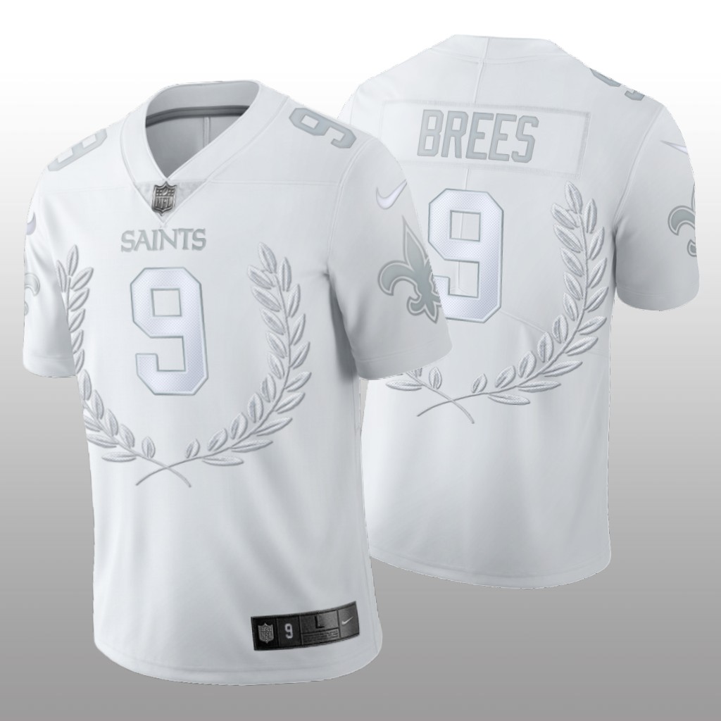 New Orleans Saints Drew Brees White Jersey 2020 Platinum Limited